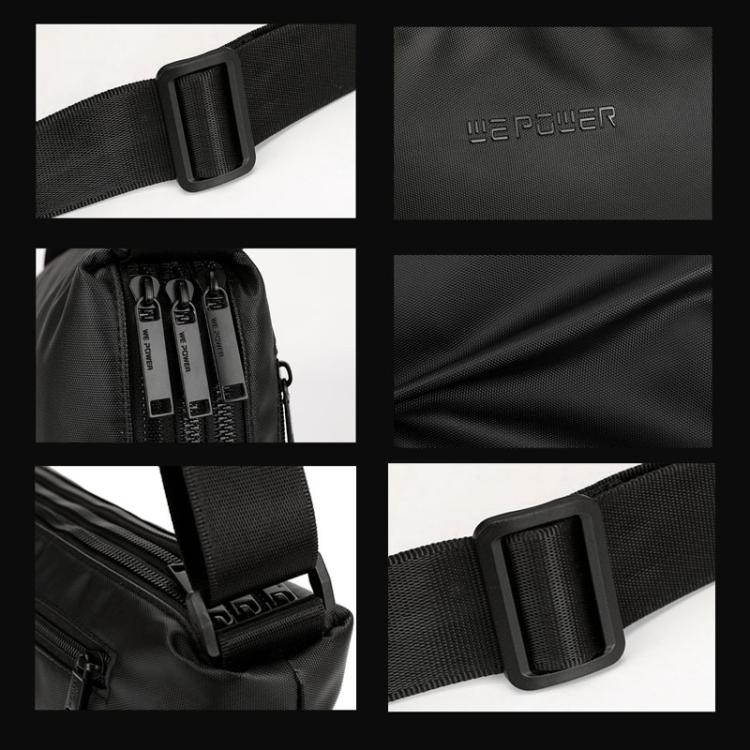 WEPOWER Simple Shoulder Bag For Men Light Casual Commuter Messenger Pack(Black)
