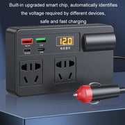 12V24V To 220V Car Multi-Function Inverter Socket Fast Charger(With Digital Display)