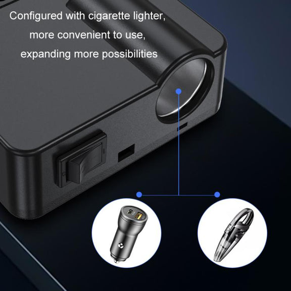 12V24V To 220V Car Multi-Function Inverter Socket Fast Charger(With Digital Display)