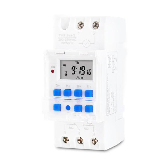 SINOTIMER TM919sA-2 220VAC 16A  1 Second Interval Programmable Digital Timer Switch 7 Days Auto ON OFF Din Rail Mounted