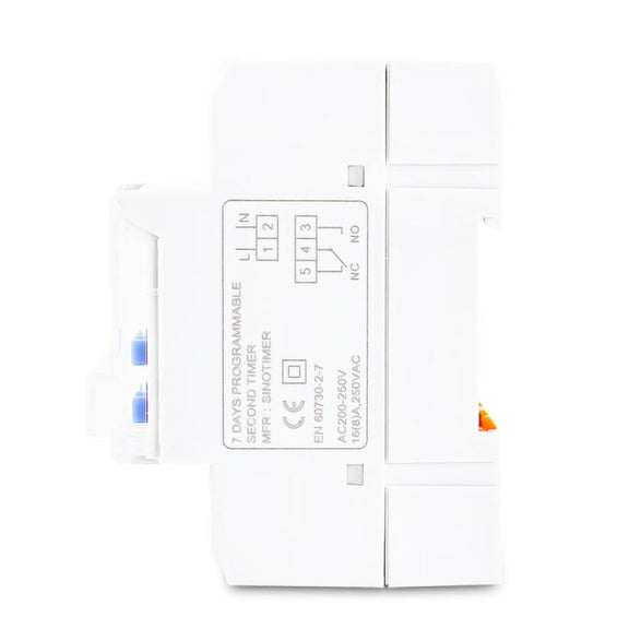 SINOTIMER TM919sA-2 220VAC 16A  1 Second Interval Programmable Digital Timer Switch 7 Days Auto ON OFF Din Rail Mounted