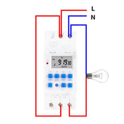 SINOTIMER TM919sA-2 220VAC 16A  1 Second Interval Programmable Digital Timer Switch 7 Days Auto ON OFF Din Rail Mounted