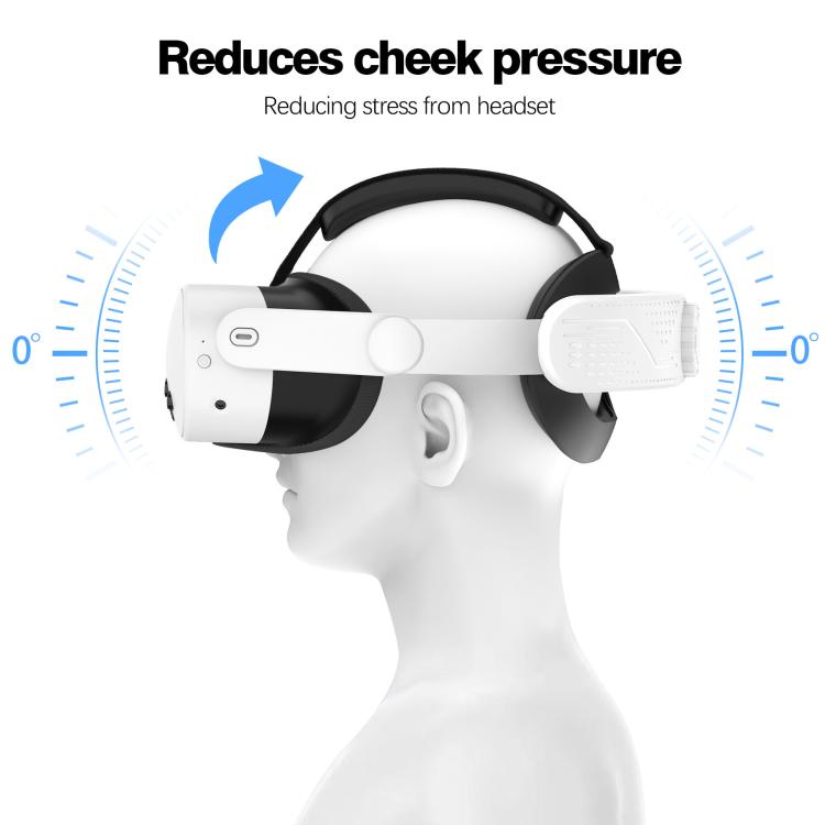 For Meta Quest 3S VR Headset Elite Head Strap Adjustable Comfort Decompression Headband(Gray White)