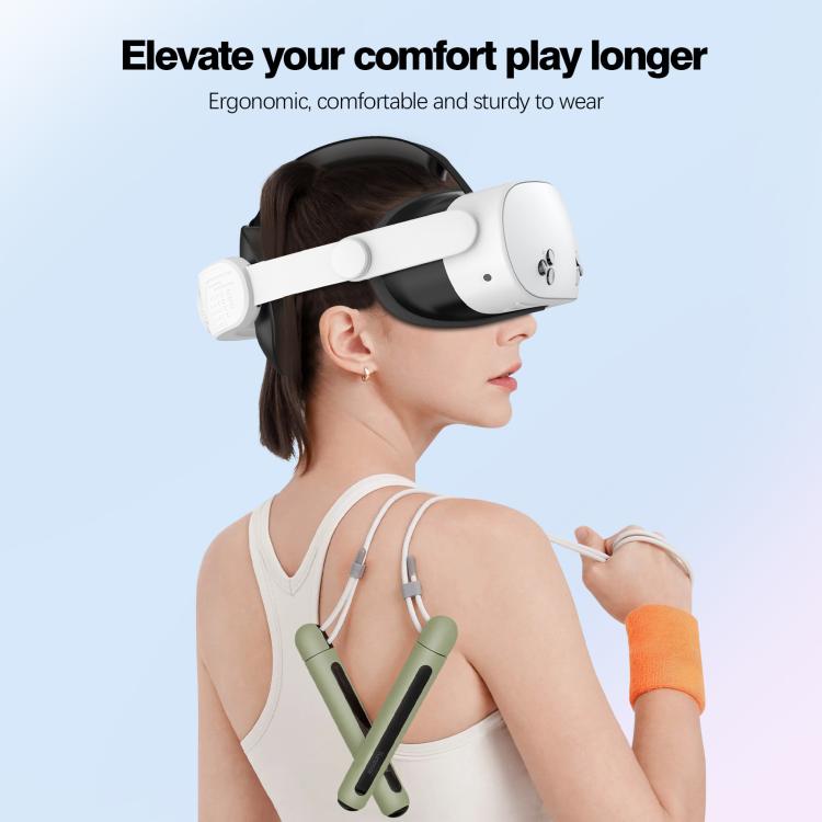 For Meta Quest 3S VR Headset Elite Head Strap Adjustable Comfort Decompression Headband(Gray White)