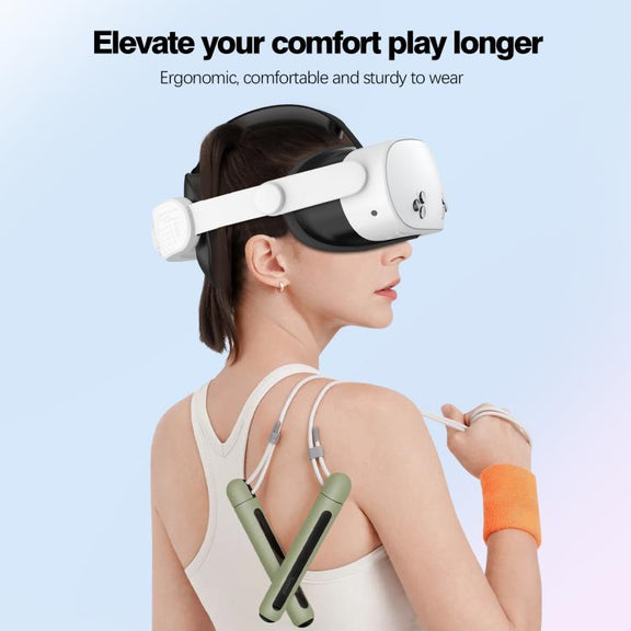 For Meta Quest 3S VR Headset Elite Head Strap Adjustable Comfort Decompression Headband(Gray White)