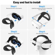 For Meta Quest 3S VR Headset Elite Head Strap Adjustable Comfort Decompression Headband(Gray White)