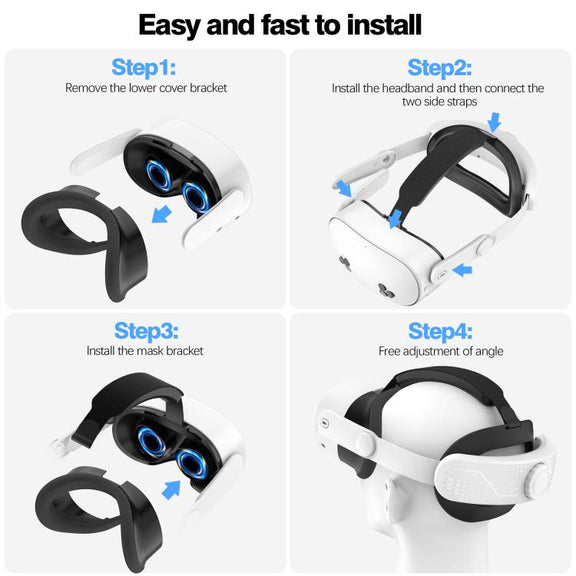 For Meta Quest 3S VR Headset Elite Head Strap Adjustable Comfort Decompression Headband(Gray White)