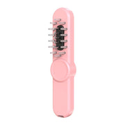 Hair Oil Applicator Roller Ball Red / Blue Light Electric Massage Comb Hair Regrowth Conductive Comb(Pink)