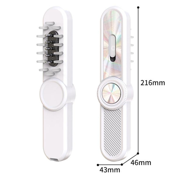 Hair Oil Applicator Roller Ball Red / Blue Light Electric Massage Comb Hair Regrowth Conductive Comb(Pink)