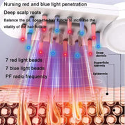 Hair Oil Applicator Roller Ball Red / Blue Light Electric Massage Comb Hair Regrowth Conductive Comb(Pink)