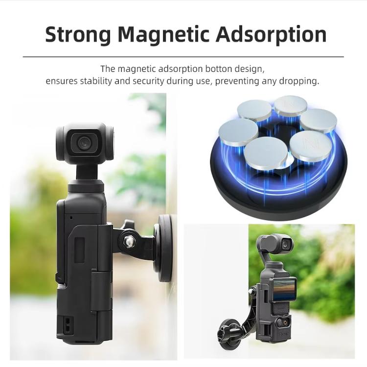 4pcs /Set For DJI Osmo Pocket 3 Flymile Magnetic Bracket Fixed Base Back Clip Adapter Bezel Accessories