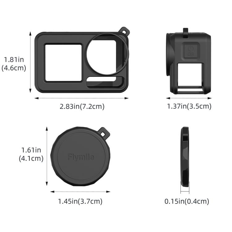 For DJI Osmo Action 3 / 4 / 5 Pro Flymile Silicone Cover Sport Camera Lens Drop Cases(Blue)