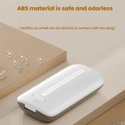 Lightweight Pill Cutter Box Portable Tablet Cutting Dispensing Pill Box(Angel White)