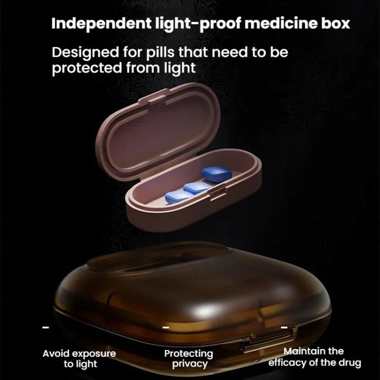 Portable Pill Box Dispenser Sealed Large Capacity Seven Days a Week Medication Organizer, Color: 4 Grids Gray