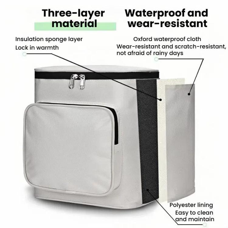 Electrical Motorcycle Water-resistant Rear Backrest Hanging Bag Large Capacity Helmet Storage Bag(White)
