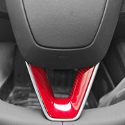 For Tesla Model 3 Car Modification Interior Carbon Fiber Steering Wheel Patch, Style: Glossy