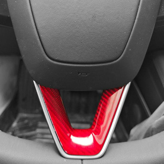 For Tesla Model 3 Car Modification Interior Carbon Fiber Steering Wheel Patch, Style: Glossy