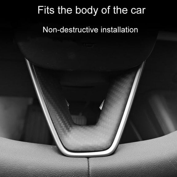For Tesla Model 3 Car Modification Interior Carbon Fiber Steering Wheel Patch, Style: Glossy