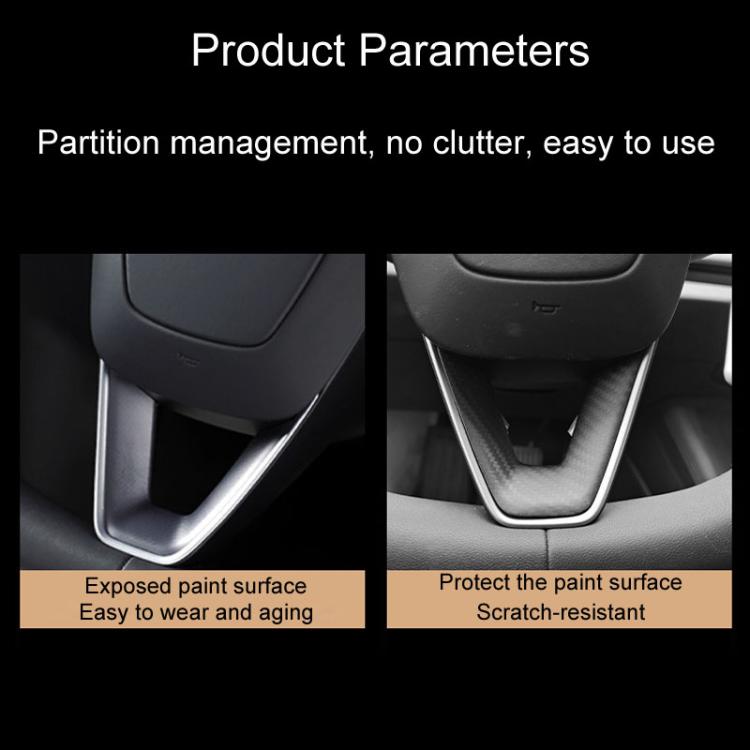 For Tesla Model 3 Car Modification Interior Carbon Fiber Steering Wheel Patch, Style: Glossy