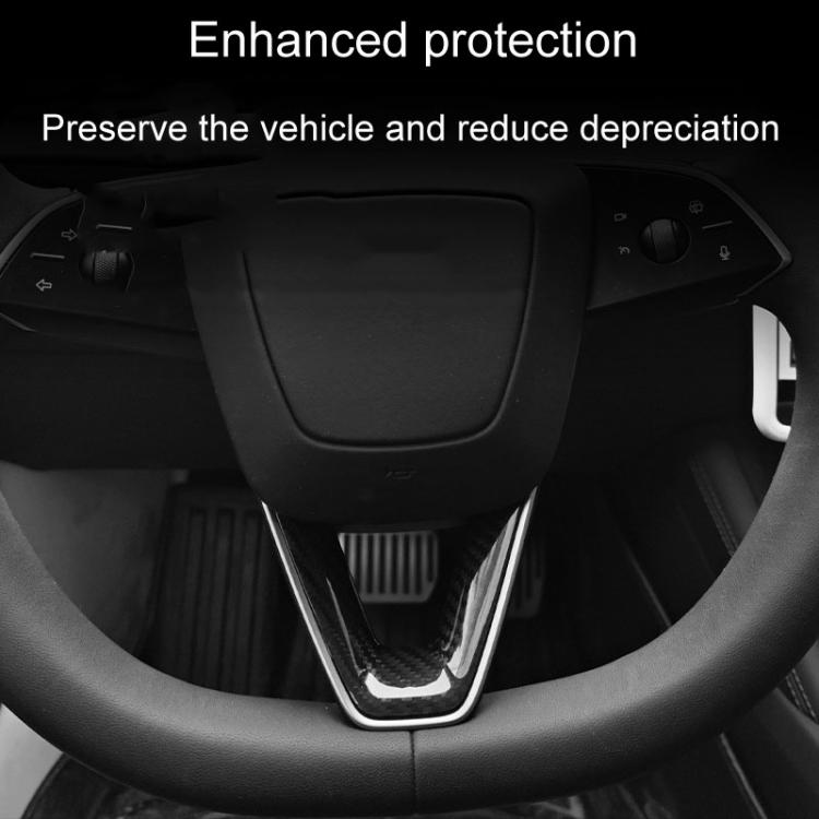 For Tesla Model 3 Car Modification Interior Carbon Fiber Steering Wheel Patch, Style: Glossy