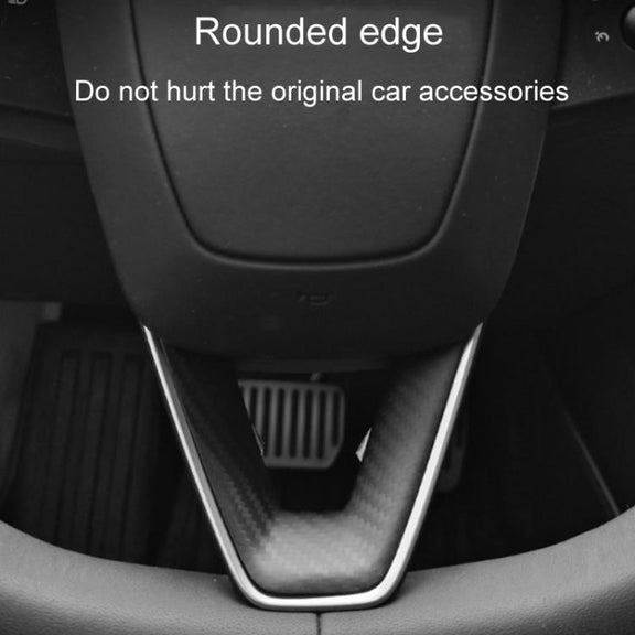 For Tesla Model 3 Car Modification Interior Carbon Fiber Steering Wheel Patch, Style: Glossy