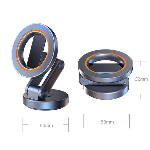 JK-319 Universal Foldable Car Cell Phone Holder Car Dashboard Rotating Magnetic Navigation Mount(Black)