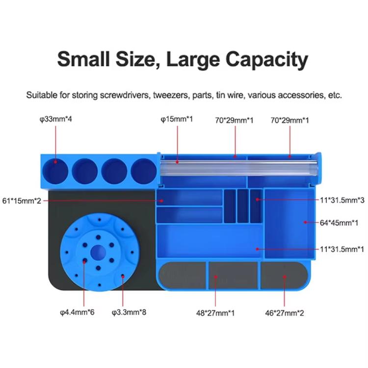 RELIFE RL-001H Rotary Organizer Cell Phone Repair Tool Parts Screwdriver Storage Rack(Blue)