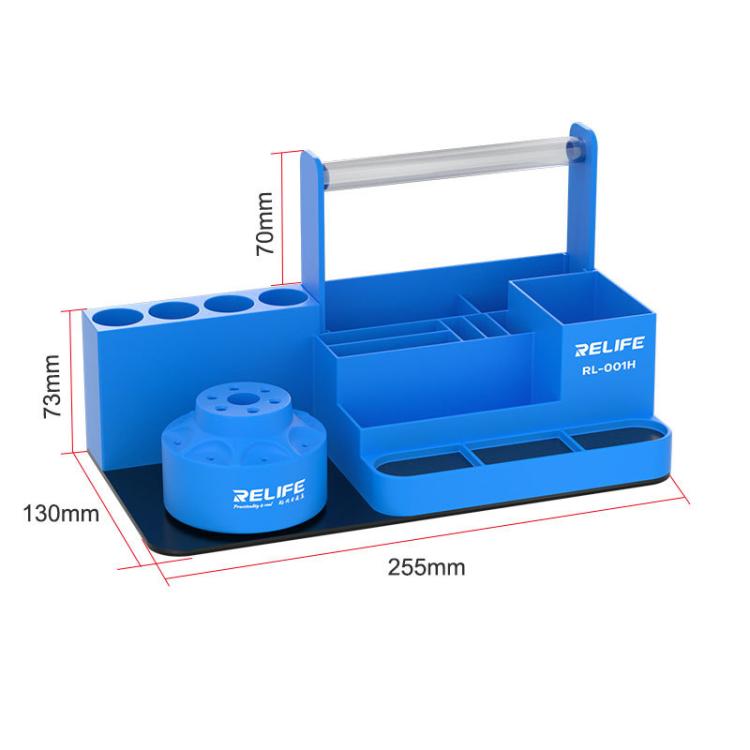 RELIFE RL-001H Rotary Organizer Cell Phone Repair Tool Parts Screwdriver Storage Rack(Gray)