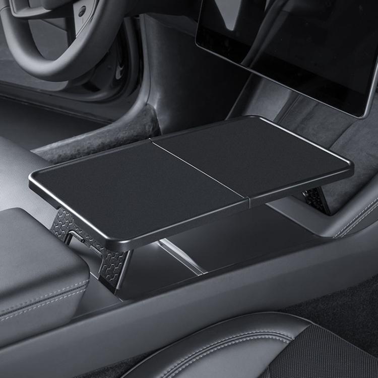 For Tesla Model Y / 3 Car Front Center Control Plate Folding Tray Table(Black)