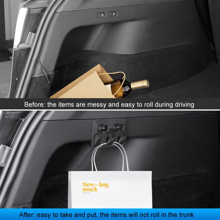 For Tesla Model Y Car Hidden Trunk Modification Button Folding Hook(Black)