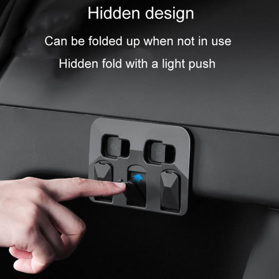 For Tesla Model Y Car Hidden Trunk Modification Button Folding Hook(Black)