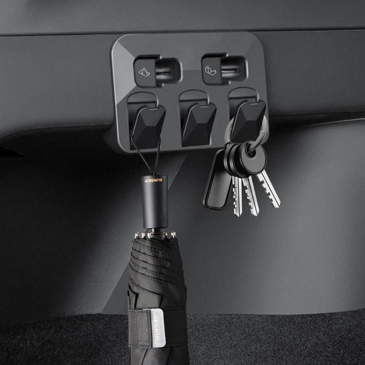 For Tesla Model Y Car Hidden Trunk Modification Button Folding Hook(Black)