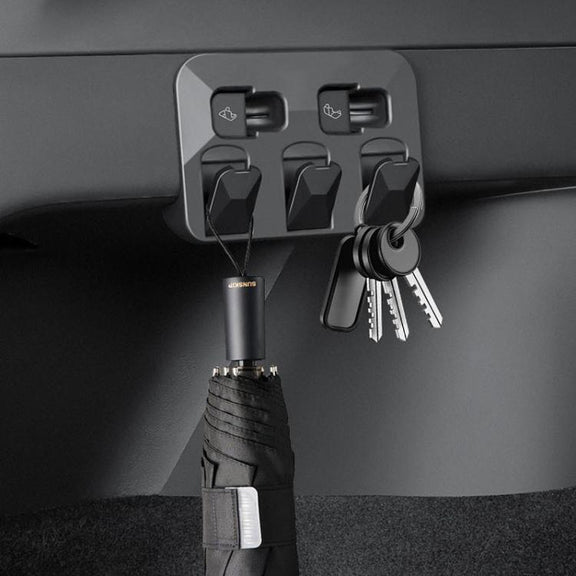 For Tesla Model Y Car Hidden Trunk Modification Button Folding Hook(Black)