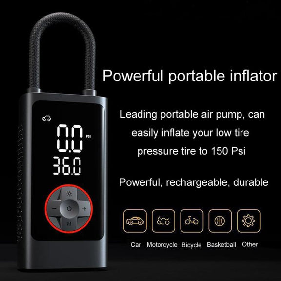 ATJ-004 Smart Wireless Digital Display Portable Car Tire Pump Multi-Function Inflator(Lithium Battery Model)