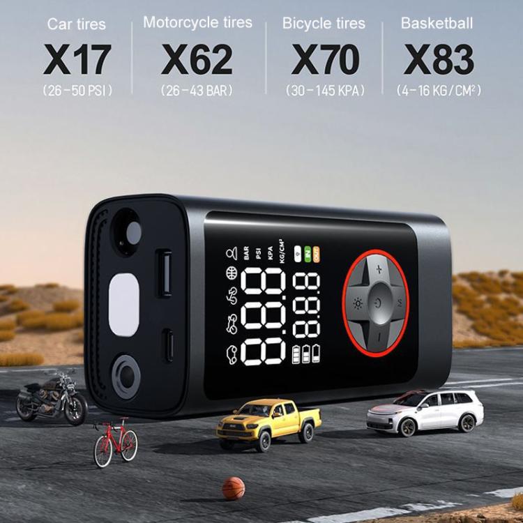 ATJ-004 Smart Wireless Digital Display Portable Car Tire Pump Multi-Function Inflator(Lithium Battery Model)