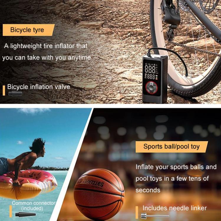 ATJ-004 Smart Wireless Digital Display Portable Car Tire Pump Multi-Function Inflator(Lithium Battery Model)