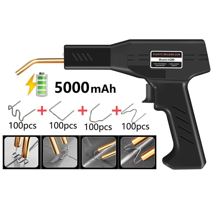 Rechargeable Car Bumper Plastic Repair Welding Machine, Specification: Black+400 Welding Nails