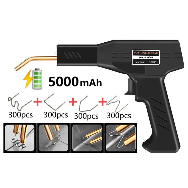 Rechargeable Car Bumper Plastic Repair Welding Machine, Specification: Black+1200 Welding Nails