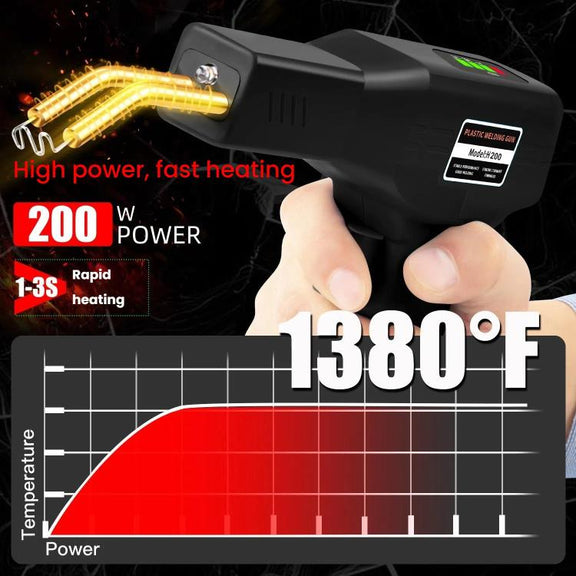 Rechargeable Car Bumper Plastic Repair Welding Machine, Specification: Black+200 Welding Nails