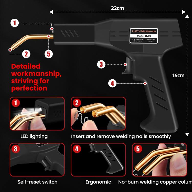 Rechargeable Car Bumper Plastic Repair Welding Machine, Specification: Black