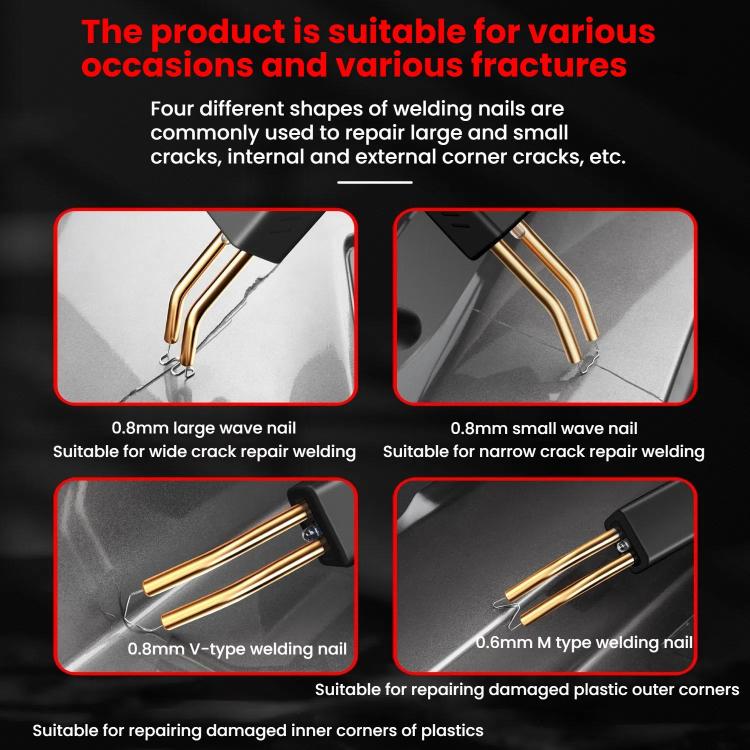 Rechargeable Car Bumper Plastic Repair Welding Machine, Specification: Black+800 Welding Nails