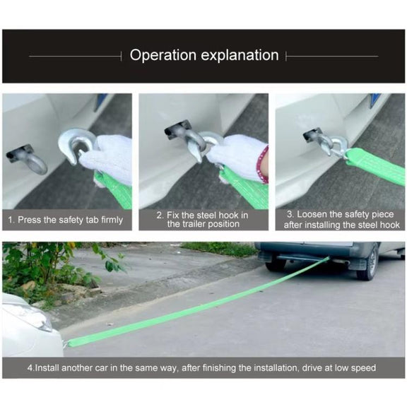 Emergency Elastic Retractable Double Layer Auto Elastic Car Tow Rope