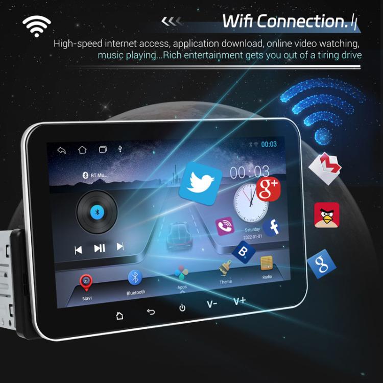 7 inch Horizontal Screen Android 13.0 Single Spindle Universal Car Multimedia Player, Style: Standard+Camera+Mic