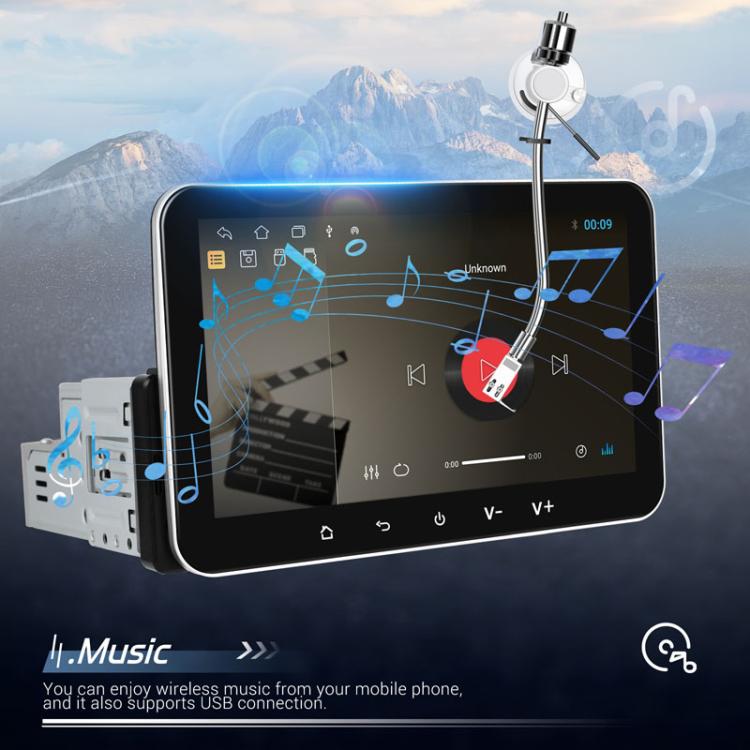 7 inch Horizontal Screen Android 13.0 Single Spindle Universal Car Multimedia Player, Style: Standard+Camera+Mic