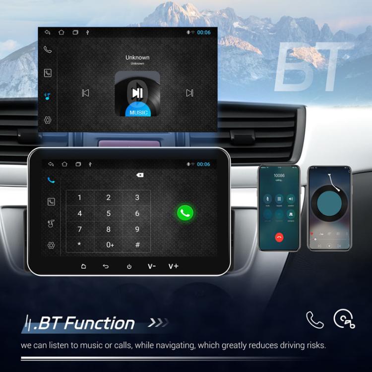 7 inch Horizontal Screen Android 13.0 Single Spindle Universal Car Multimedia Player, Style: Standard+Camera+Mic