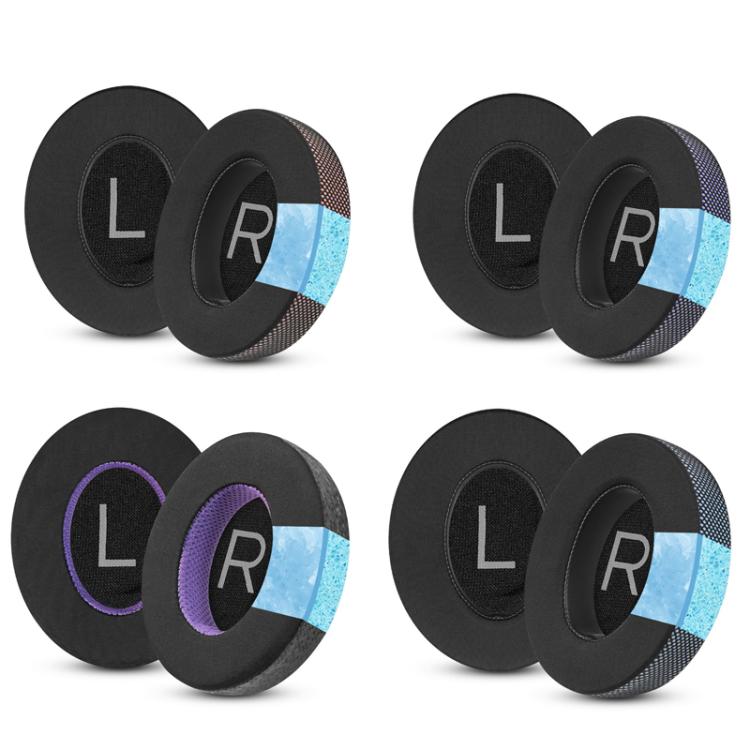For Bose NC700 Headphone 1pair Ice Gel Ear Pads Earmuffs Protective Cover(Breathable Mesh Black Purple)