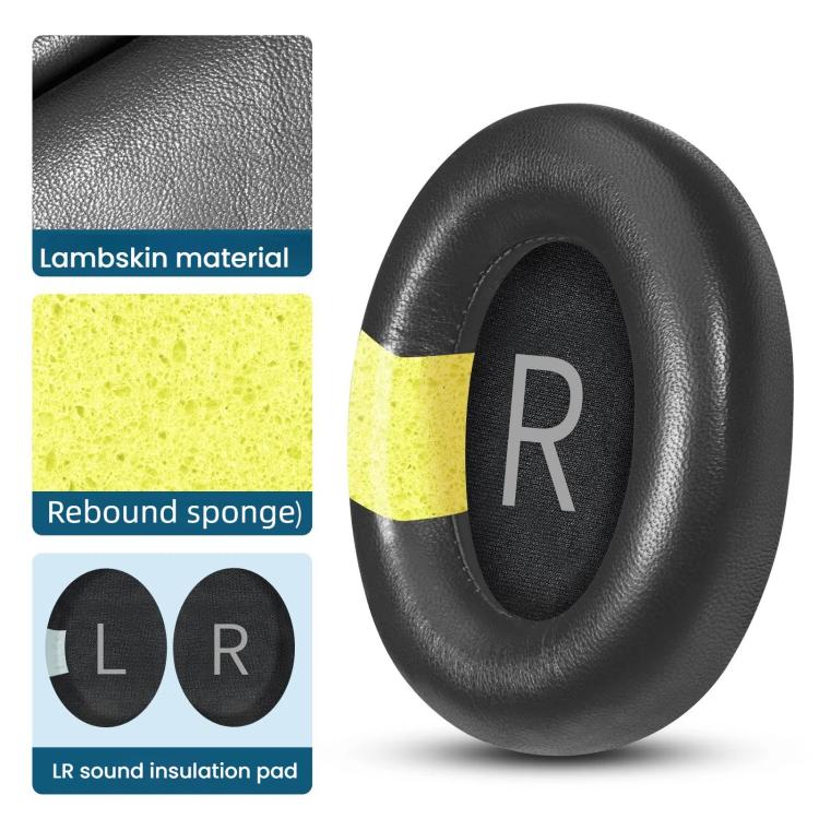For Bose NC700 Headset 1pair Lambskin Earpads Sponge Cover Earmuffs(Gray)