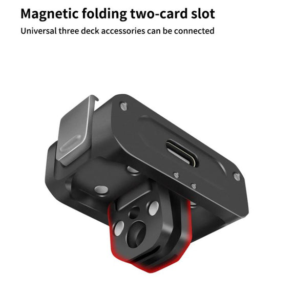 For DJI Osmo Action 2 Camera Magnetic Charging Base with 1/4 Inch & Arri Hole, Spec: Only Base