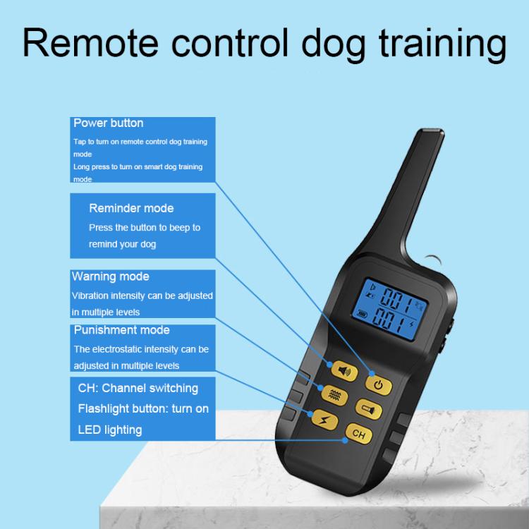 T720 1000m Pet Intelligent Electric Shock Remote Control Dog Training Device(Red)