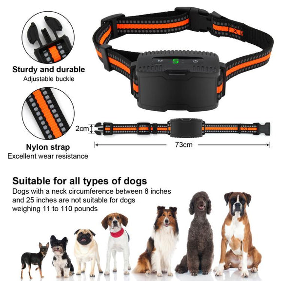 Anti-Barking Dog Collar Pet Remote Control Training Barking Control Device(Black)